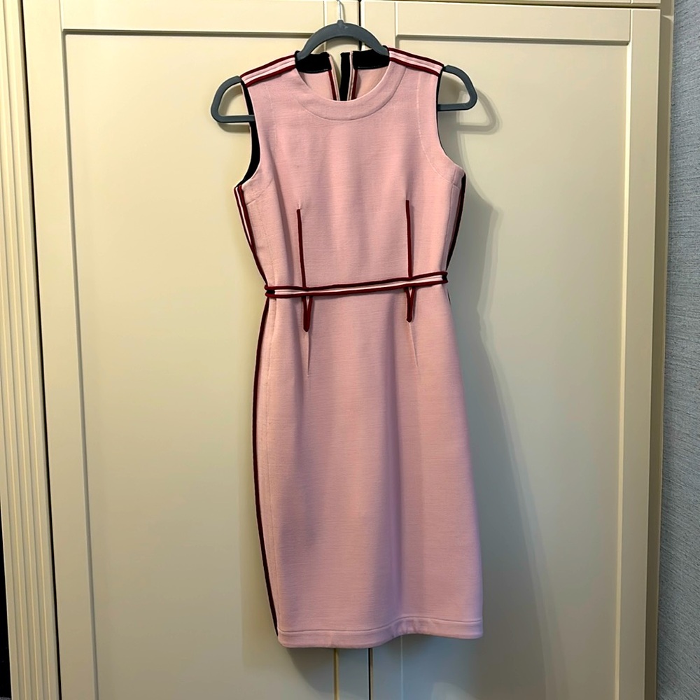 🩷Marni Pink Midi Dress with Red Accents